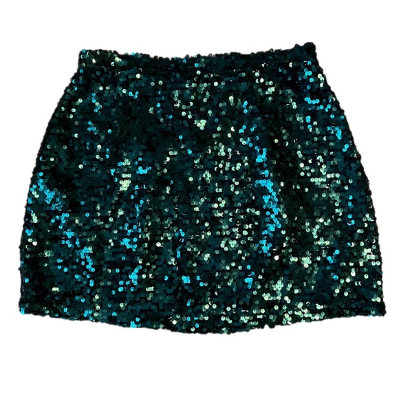 Leith Dresses & Skirts - Leith Anthropologie Green Sequin Mini Skirt Size Medium